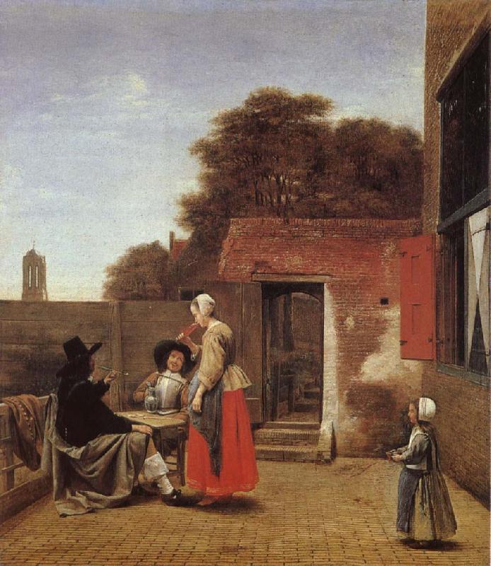 Pieter de Hooch Dutch gard Sweden oil painting art